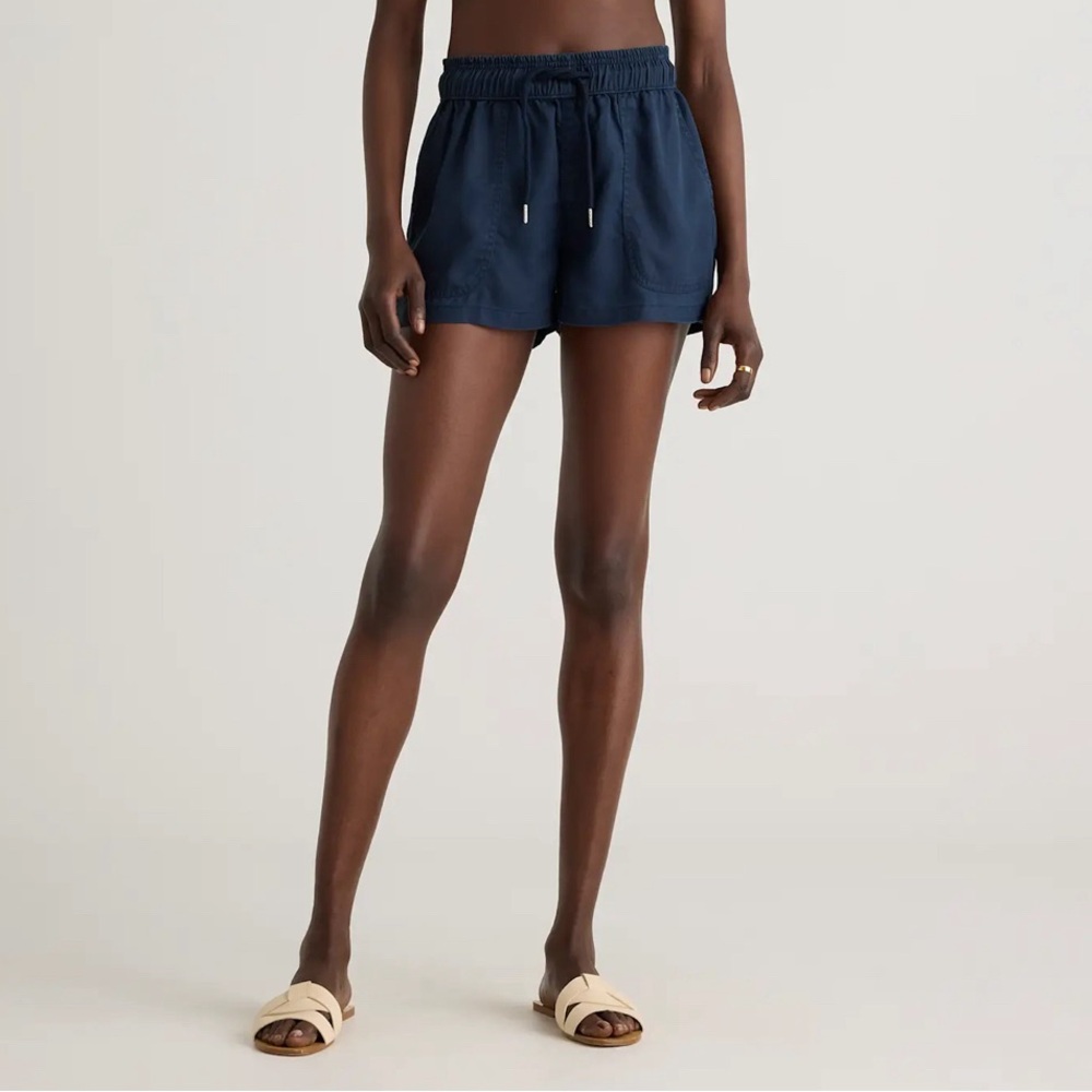 Quince Vintage Wash Tencel Utility Shorts in Blue Size M